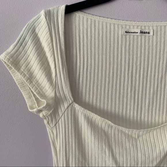Reformation Bardot Top Ivory Sz XS - Picture 10 of 15